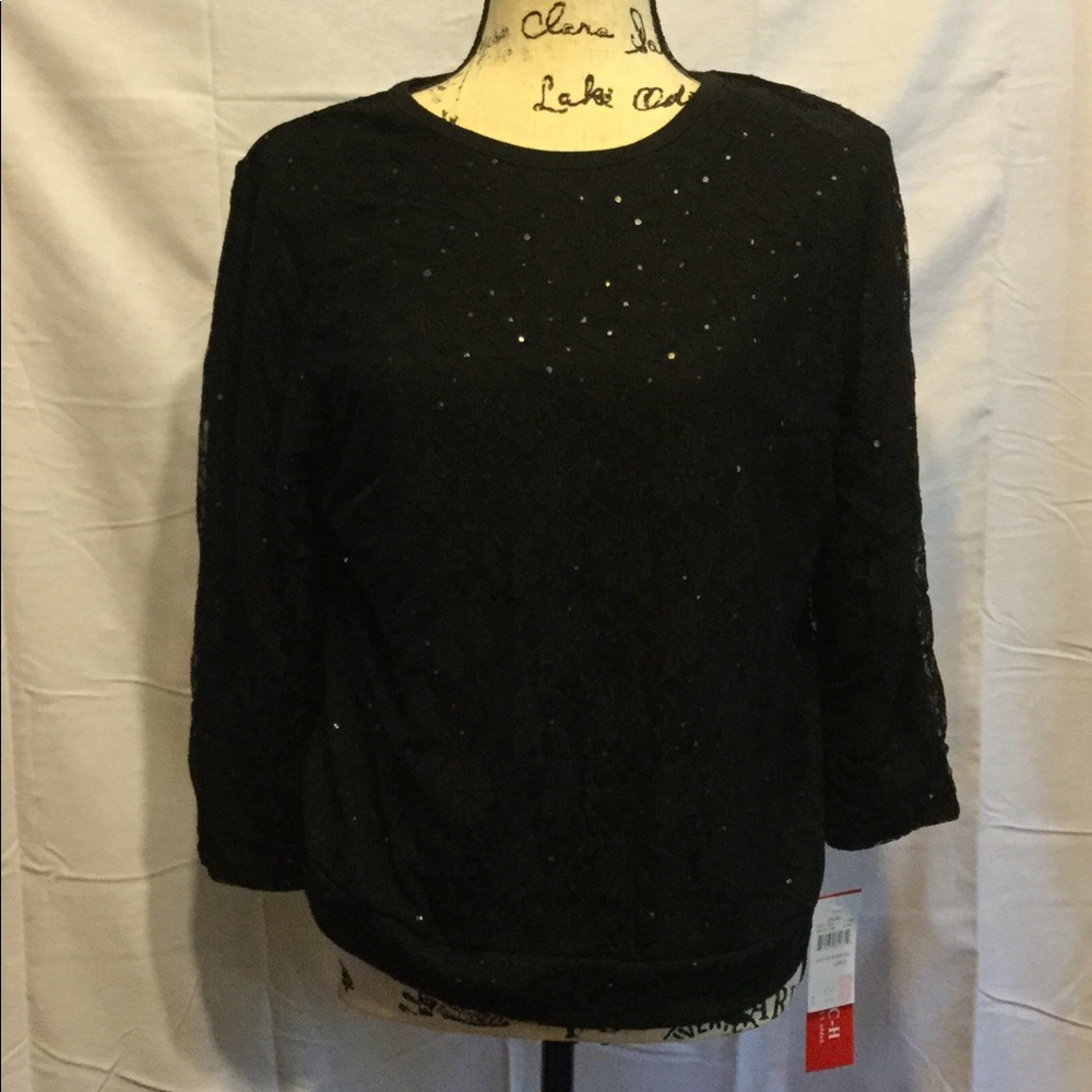 Black sequin top